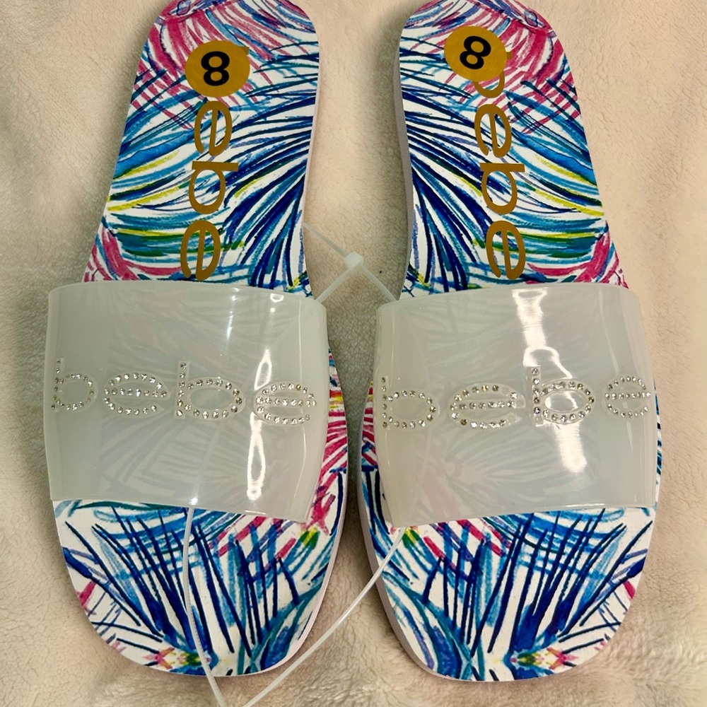 Bebe Women's Multicolor Slide Sandals NWOT